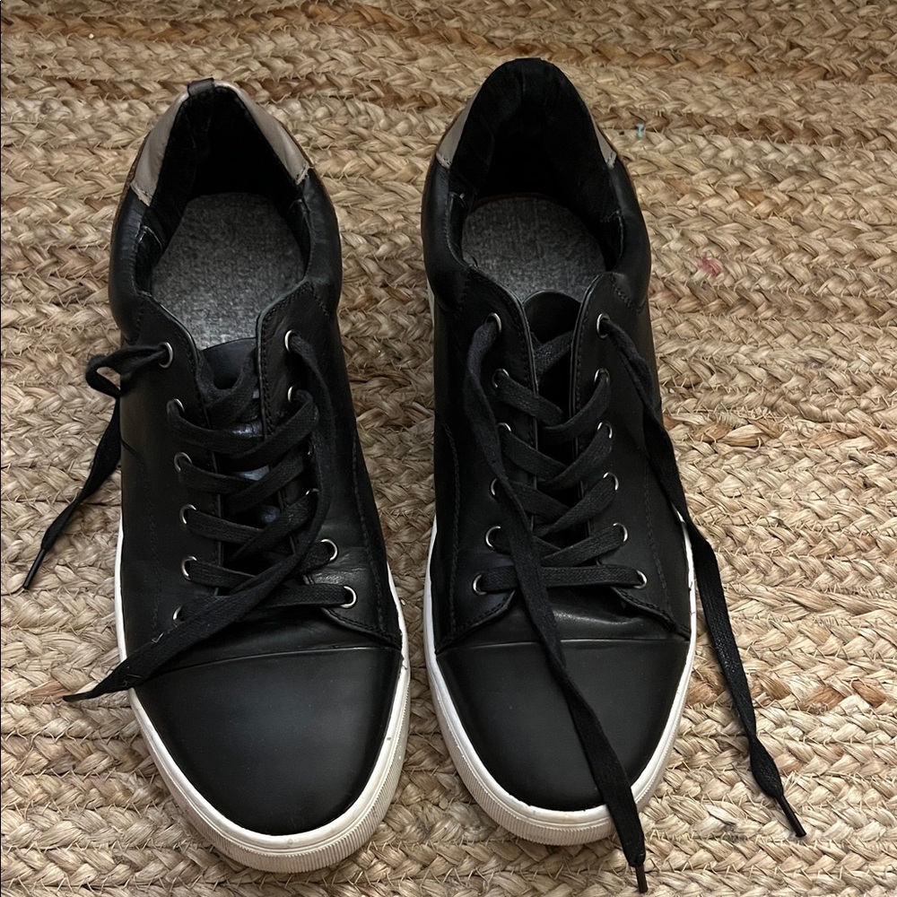 RUDSAK Men's Black Sneakers with White Soles 11.5